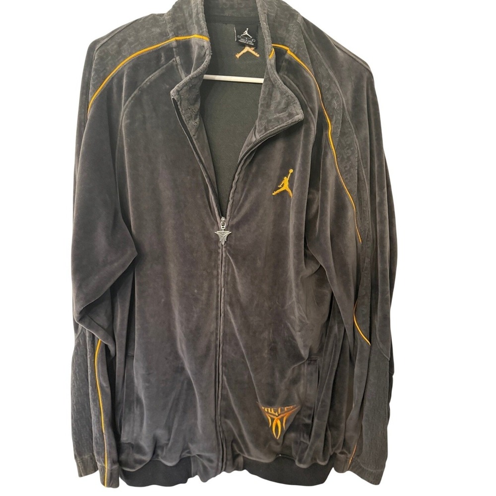Nike Air Jordan Melo Gray Velour Jacket Mens Large‎